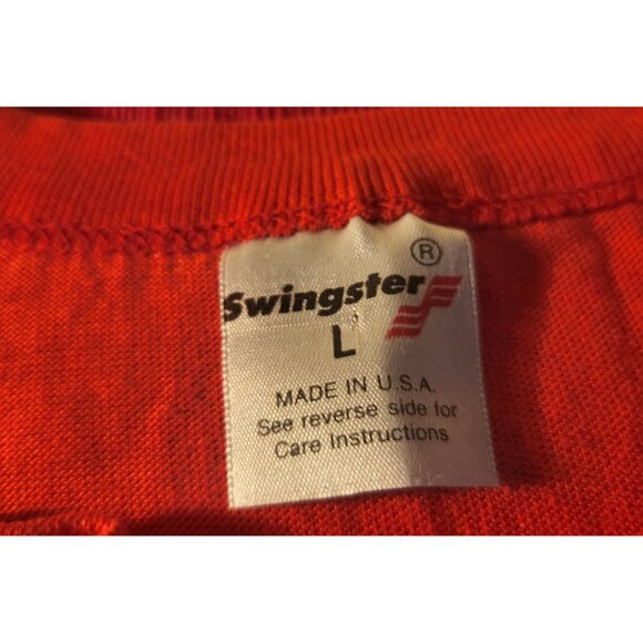 Vintage 1990 Swingster MLB Cincinnati Reds Henley Shirt Red Size L - Picture 7 of 7